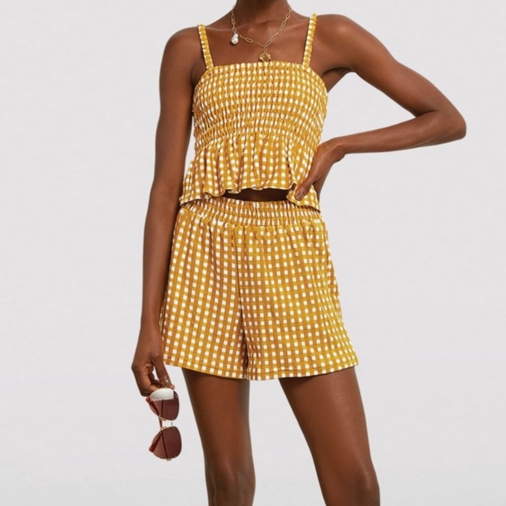 Faithfull the Brand Matching Terry Gingham Set with Bucket Hat